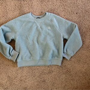 The North Face Light Blue Women's Crew Neck Sherpa Sweatshirt